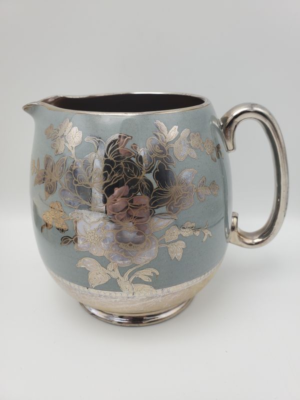 Sadler England Silver Overlay Lusterware Vintage Creamer