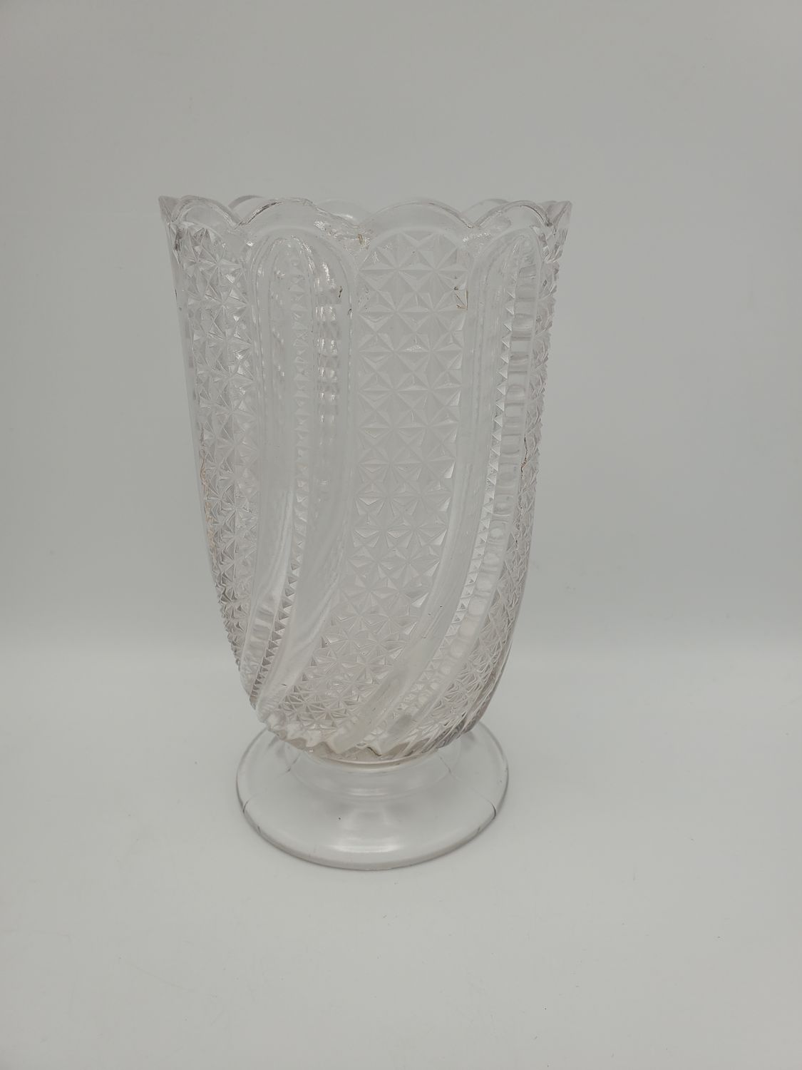 Antique EAPG Feather Glass Spooner