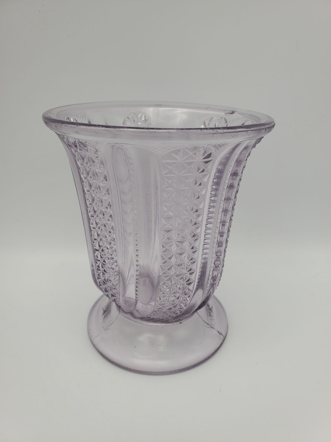 Antique EAPG Feather Purple Glass Spoon Holder