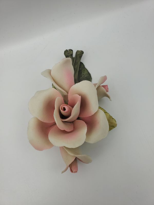 Golden Crown Ceramic Rose Figurine