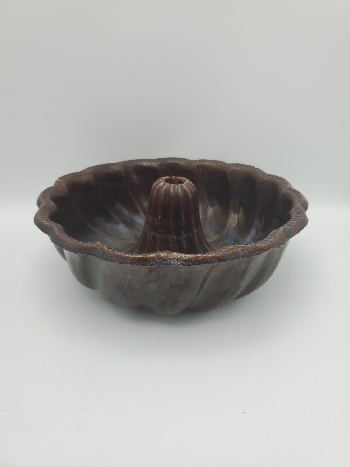 Brown Glazed Stoneware Antique Kugelhopf