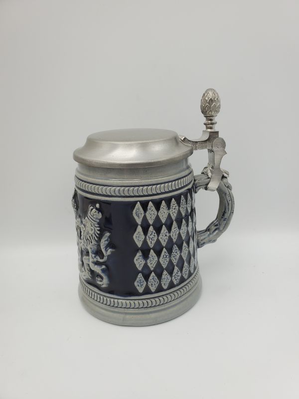 Lidded Bayern German Beer Stoneware Stein