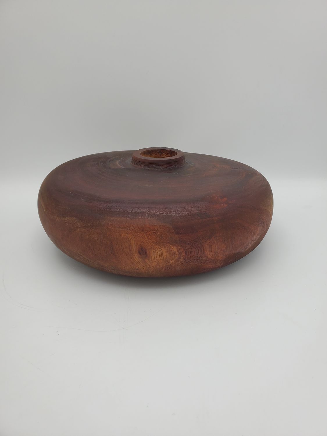 Ceramic &amp; Wood Composite Low Bowl Vase