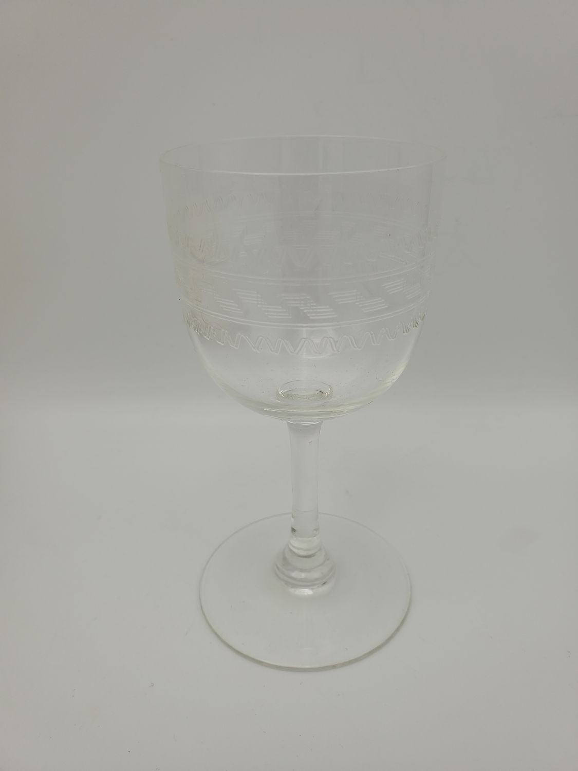 Etched Vint Crystal Wine Glasses Set of 4