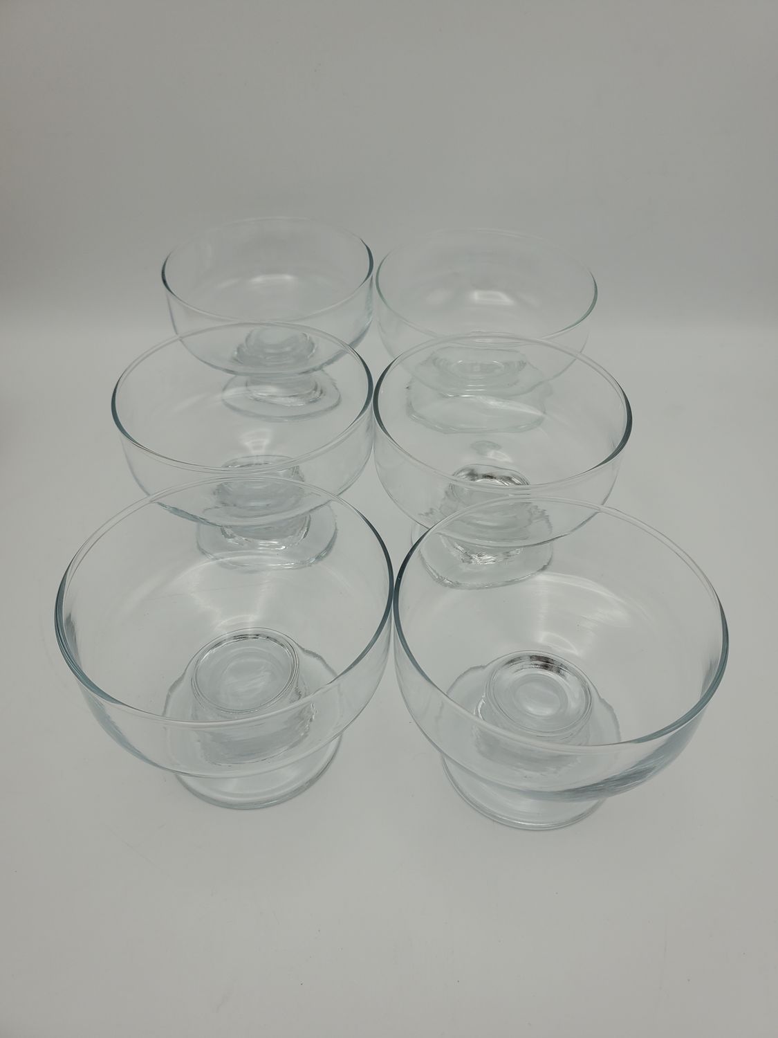 6 Vintage Clear Glass Sherbet Dish