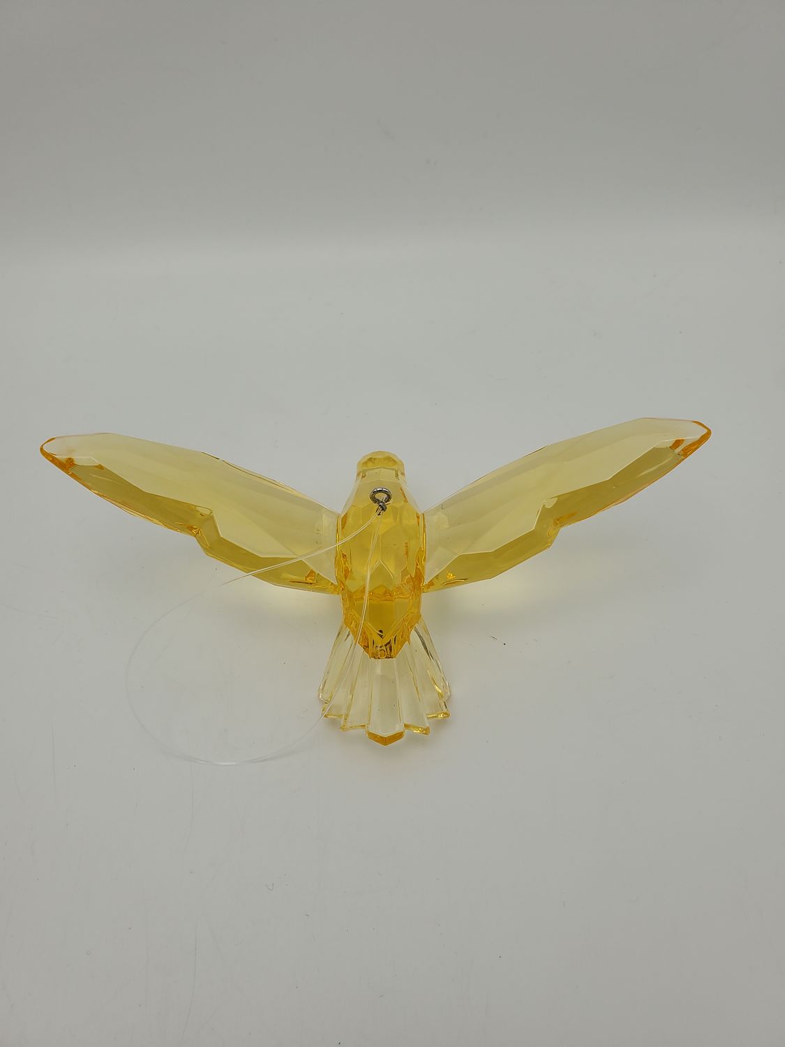 Vintage Yellow Plastic Hummingbird Ornament
