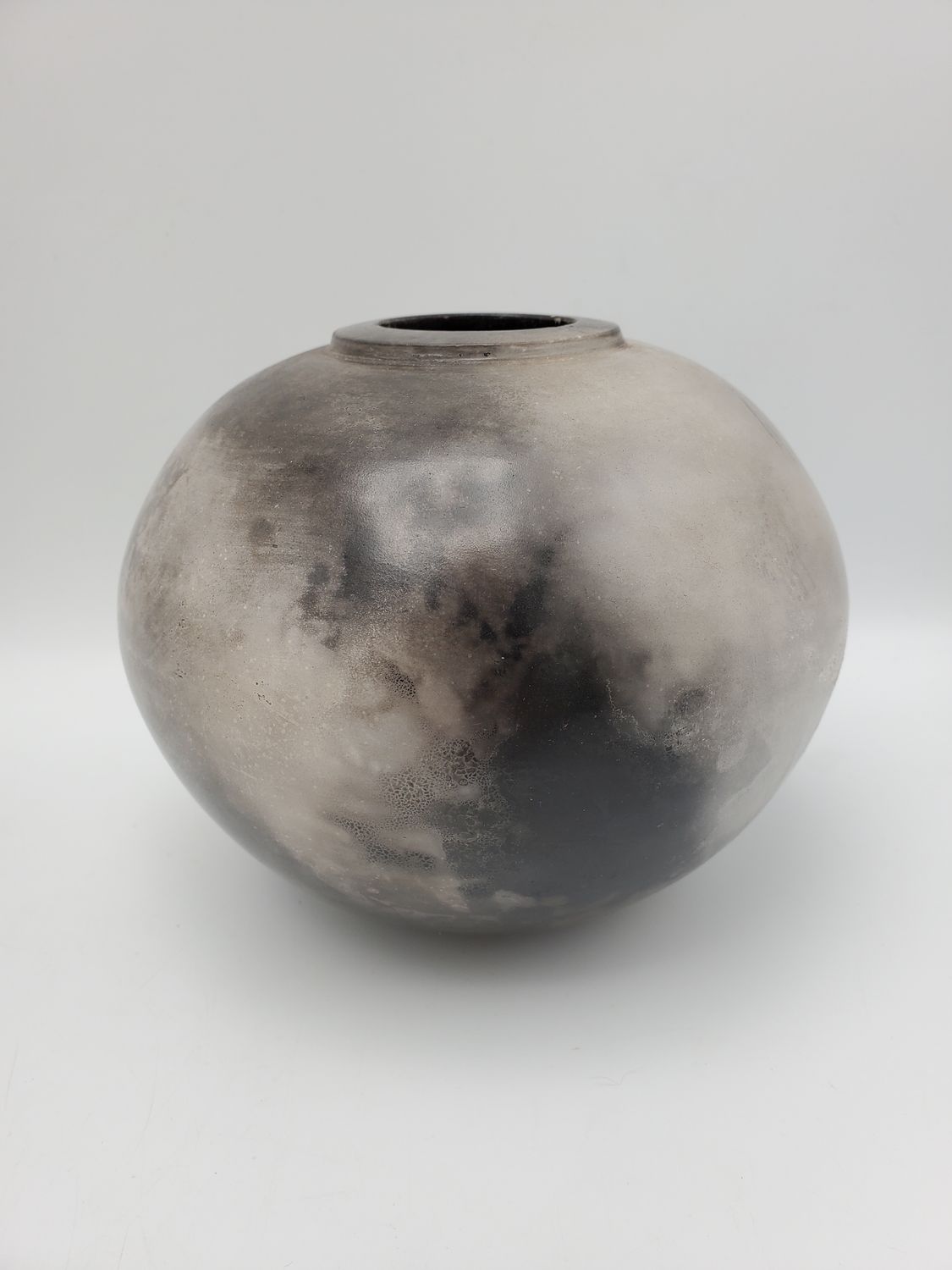 Signed JWB Raku-Style Pottery Vase