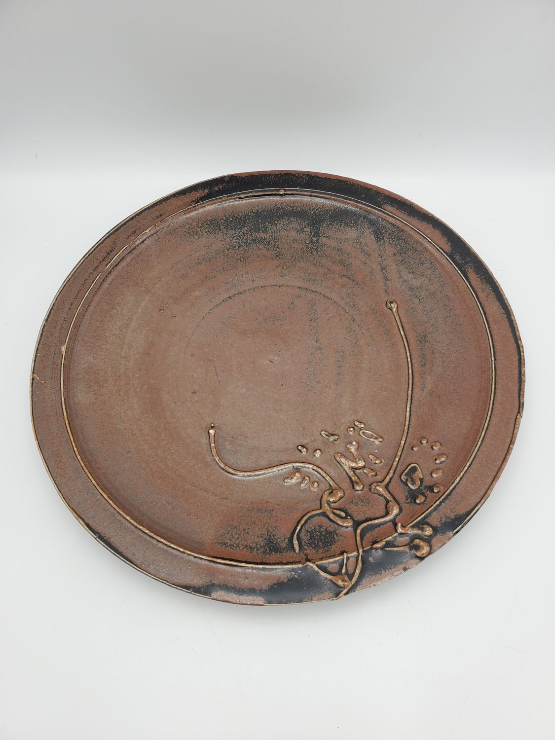 Abstract Motif Signed 13" Round Plate