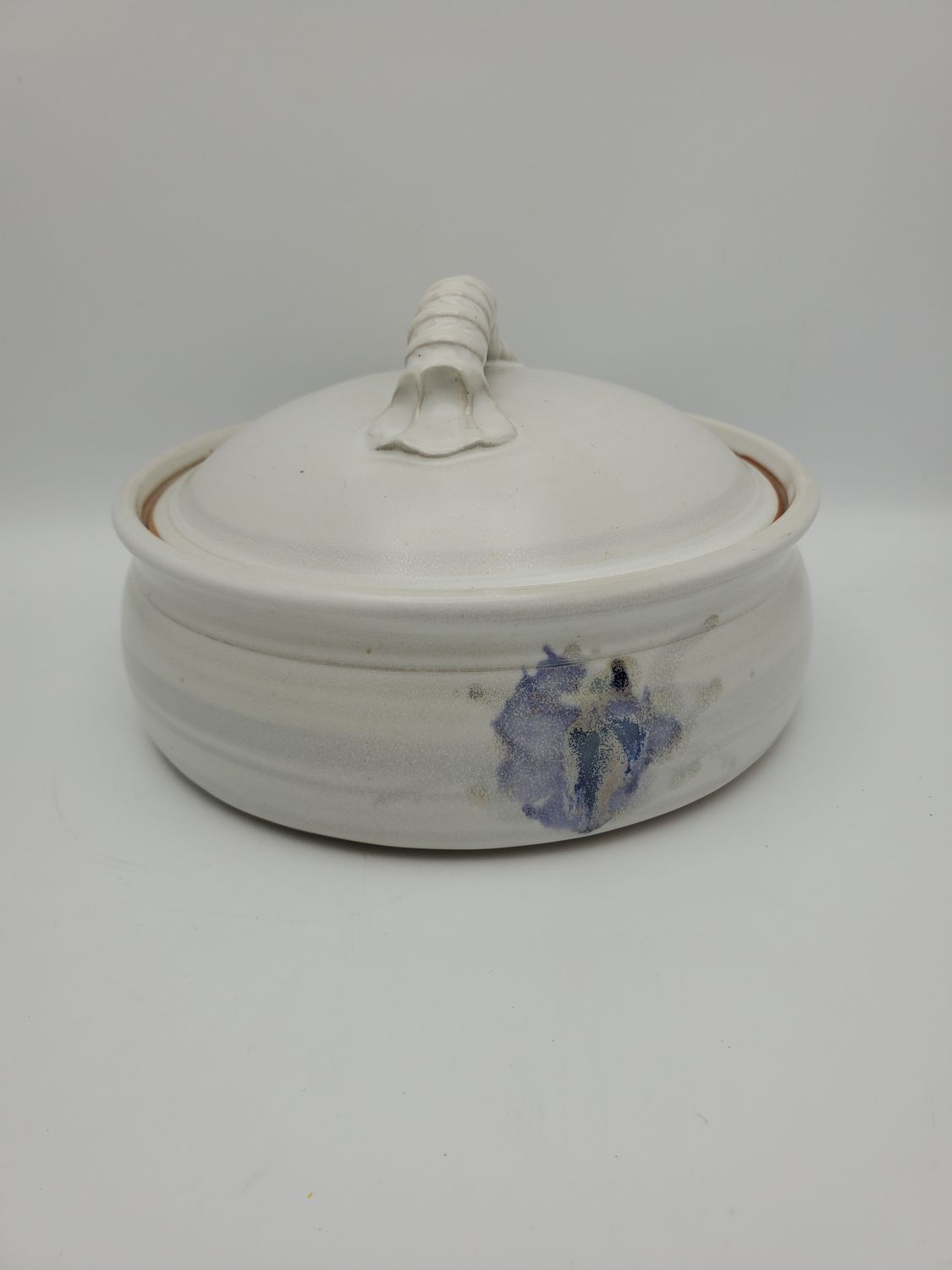 Signed Floral Lidded Casserole Dish