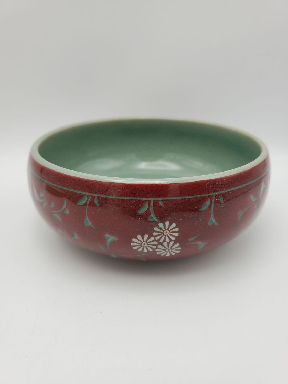 Vintage Korean-Style Red Bowl