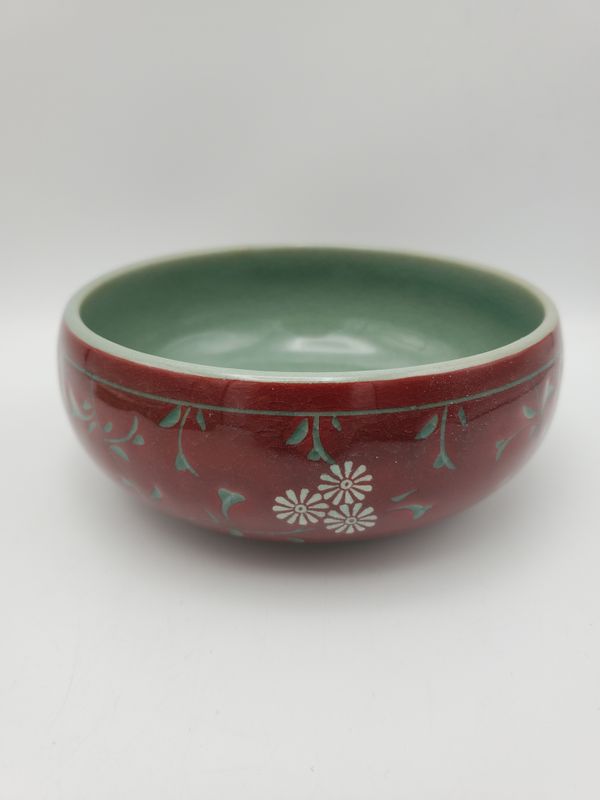 Vintage Korean-Style Red Bowl
