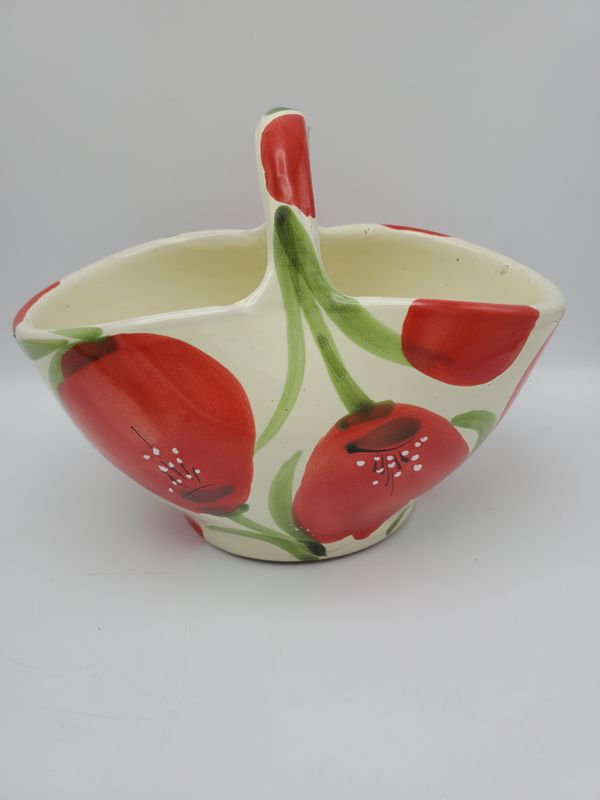 Red Poppies Basket Planter