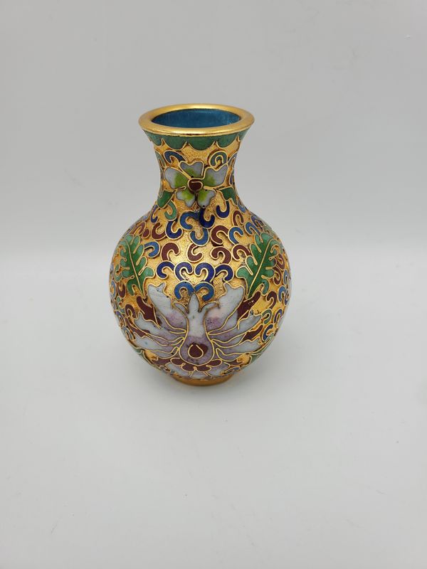 Antique Chinese Cloisonné Mini Vase