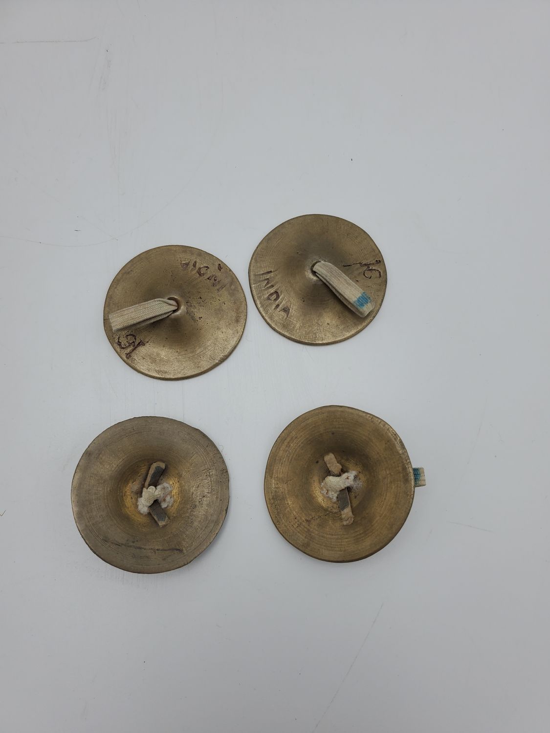Vintage Brass Hand Cymbals, 2 Pair