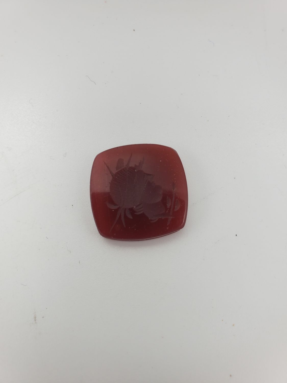 Vintage Carved Red Agate Gemstone