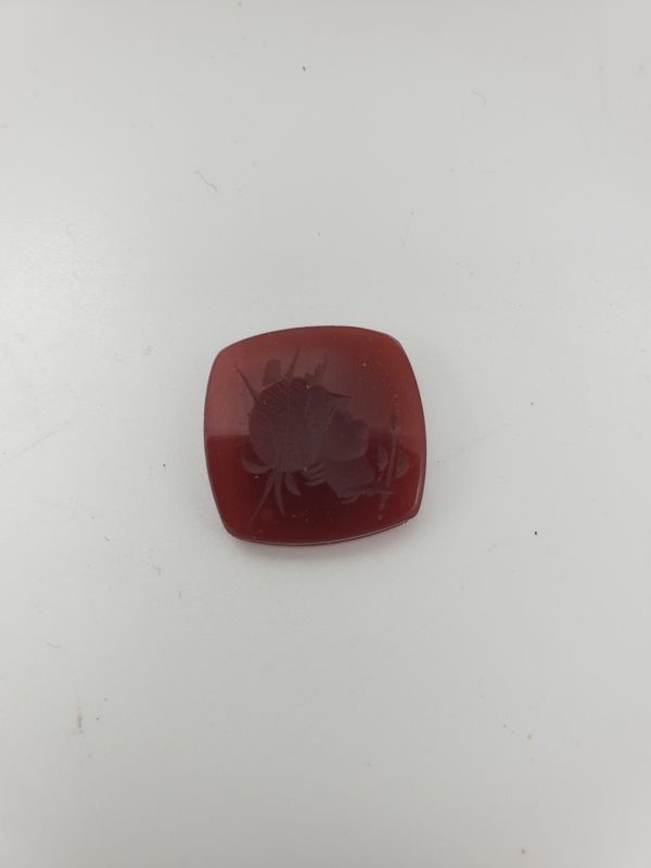 Vintage Carved Red Agate Gemstone