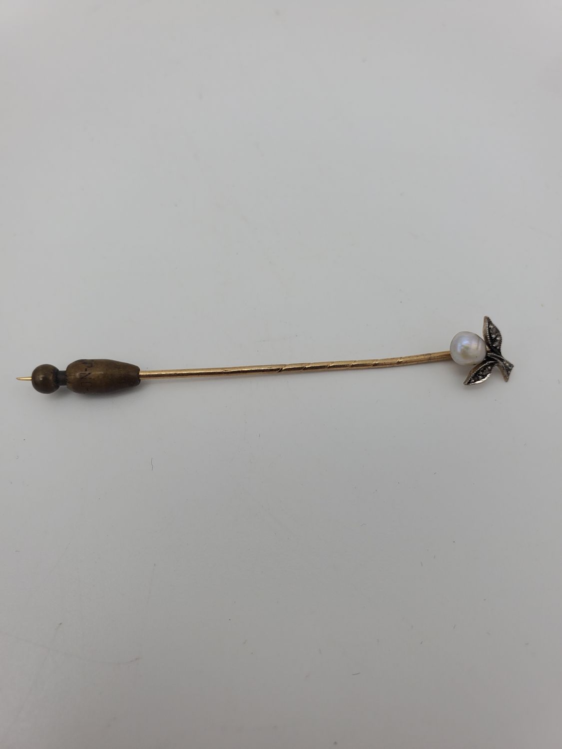 Antique Gold Pearl Stick Pin