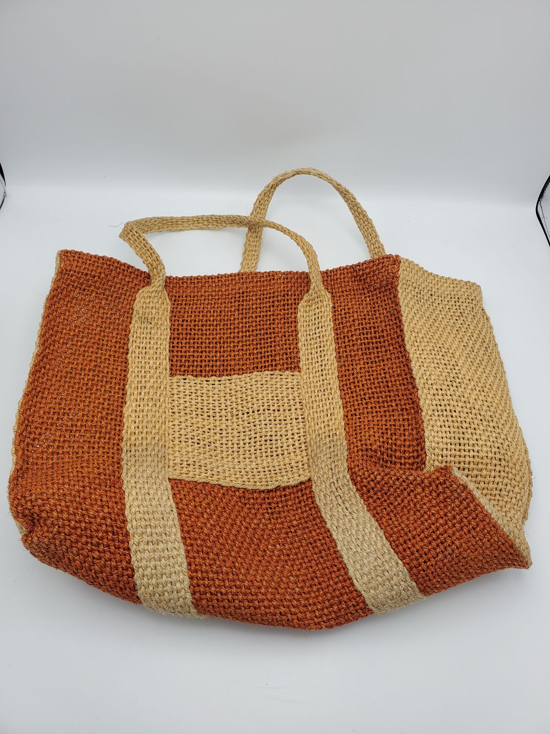 Vintage Handwoven Barbados Tote Bag