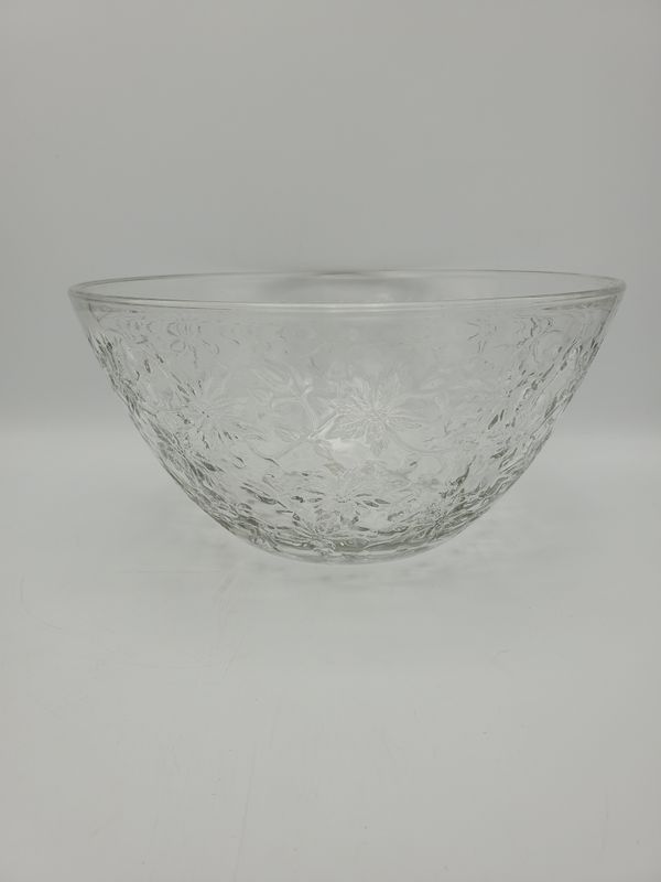 Floral Pressed Glass Serving Bowl