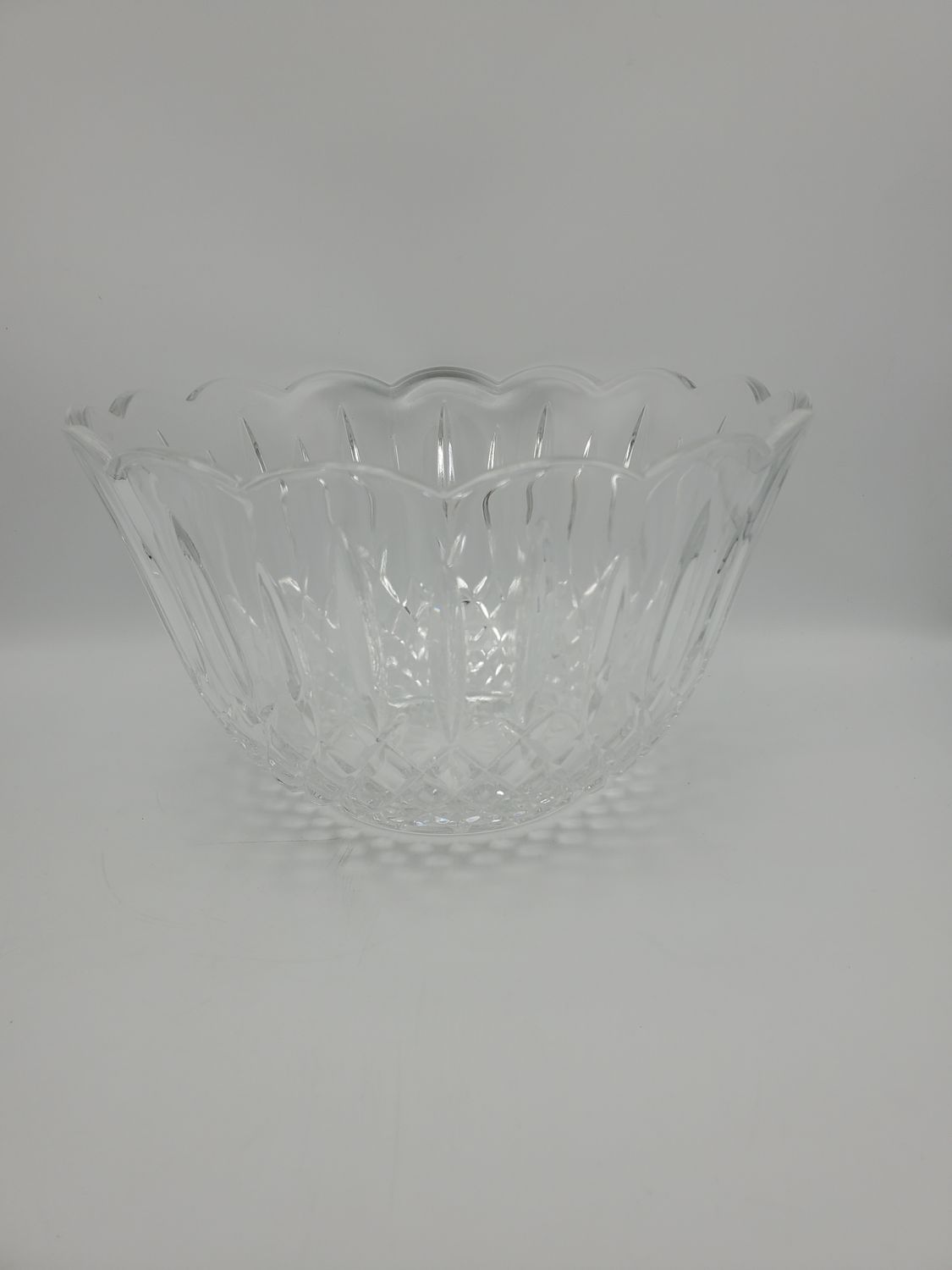 Scalloped Edge Diamond Crystal Bowl