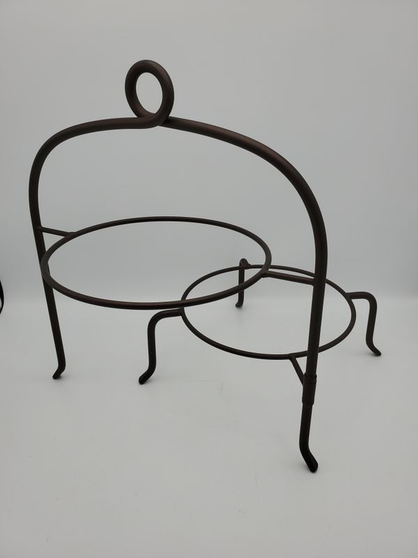 Swivel 2-Tier Iron Cake Plate Stand