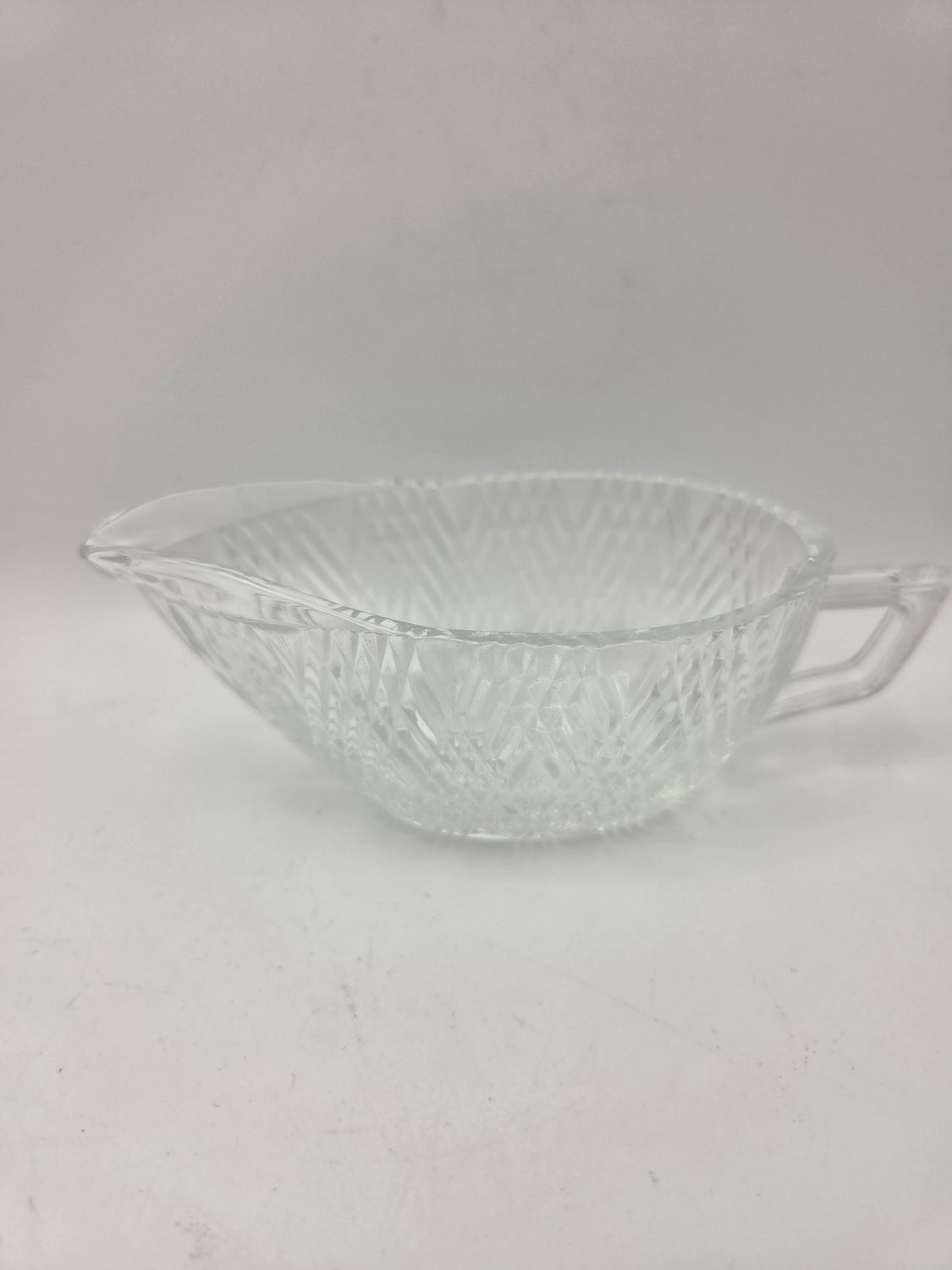 Vintage Clear Pressed Glass Gravy Boat