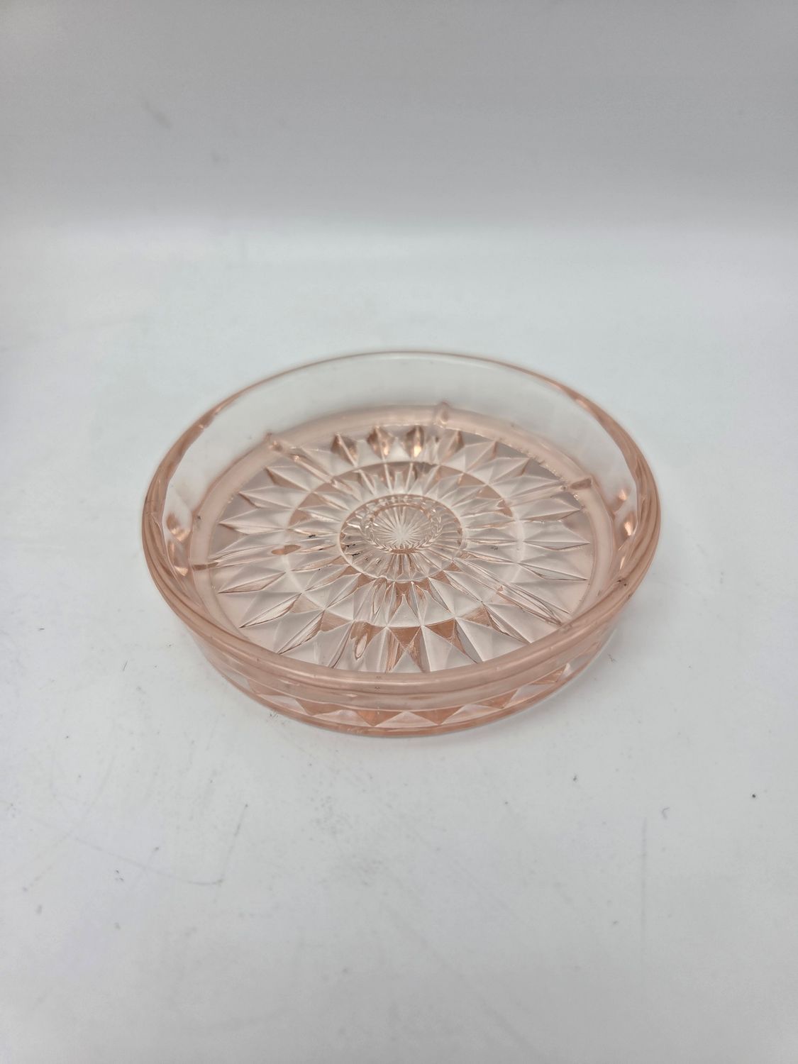 Pink Starburst Vintage Glass Coaster