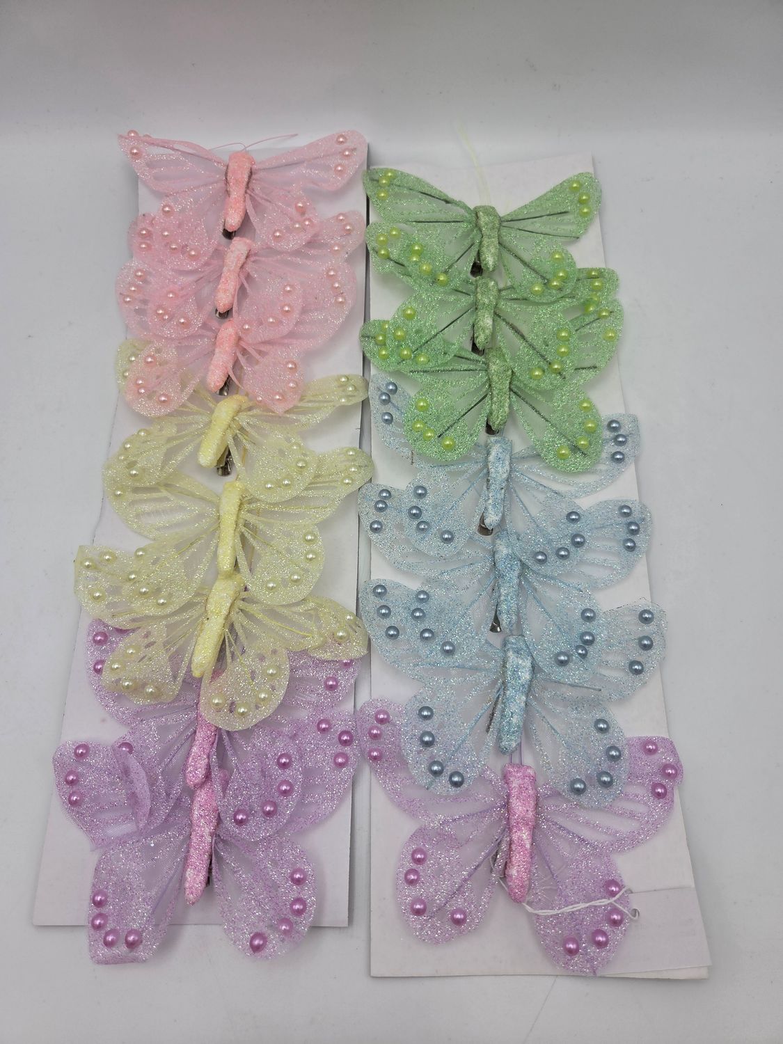 Set of 15 Pastel Glitter Butterfly Clips