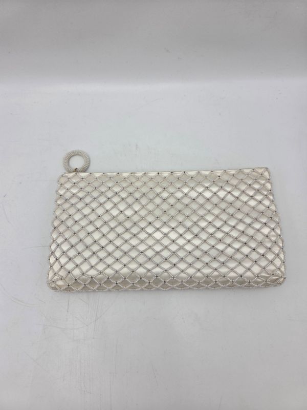 Ivory Satin Bead Clutch Purse