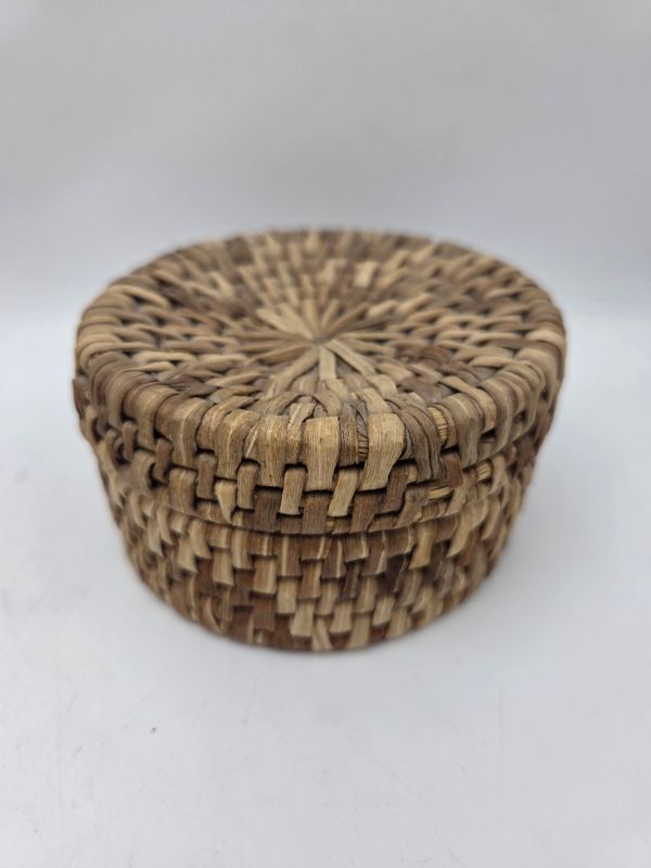 Vint Handwoven Round Lidded Basket