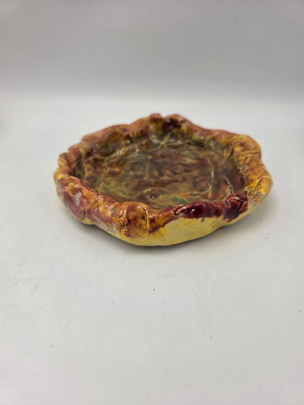 Ruffled Trinket Pottery Dish