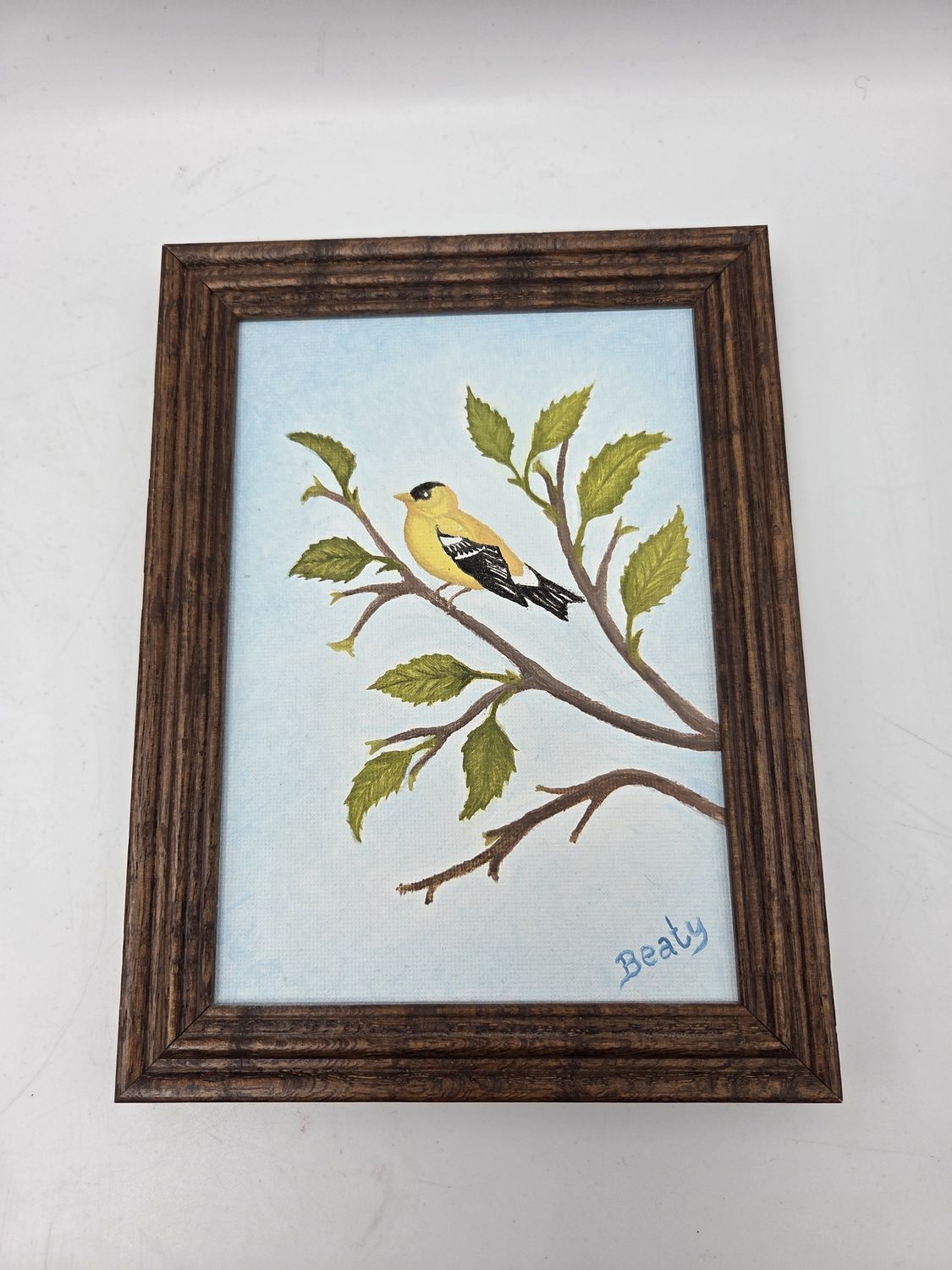 Framed Bird Painting Signed “Beaty”