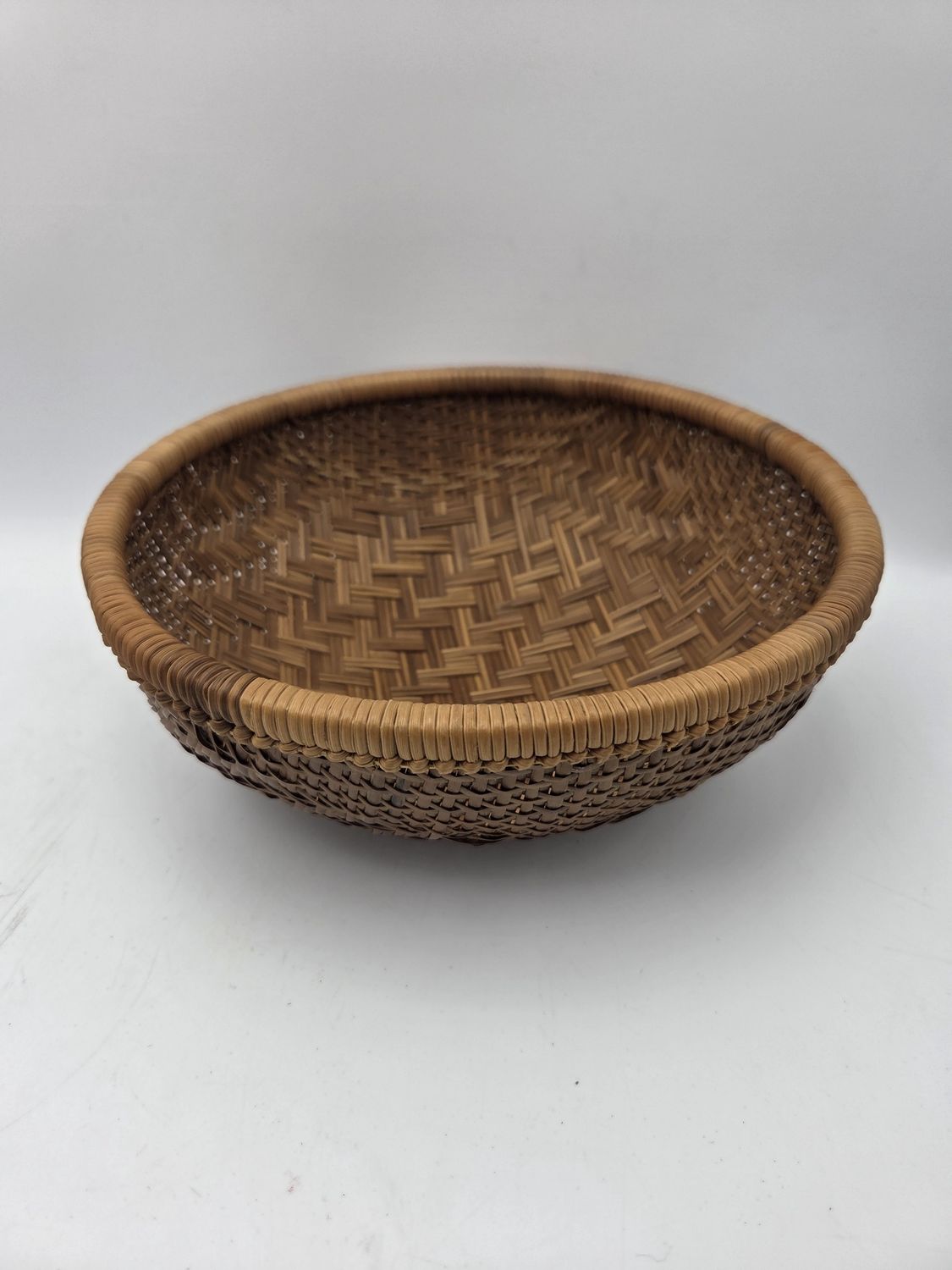 Vntg 9.5” Woven Rattan Basket