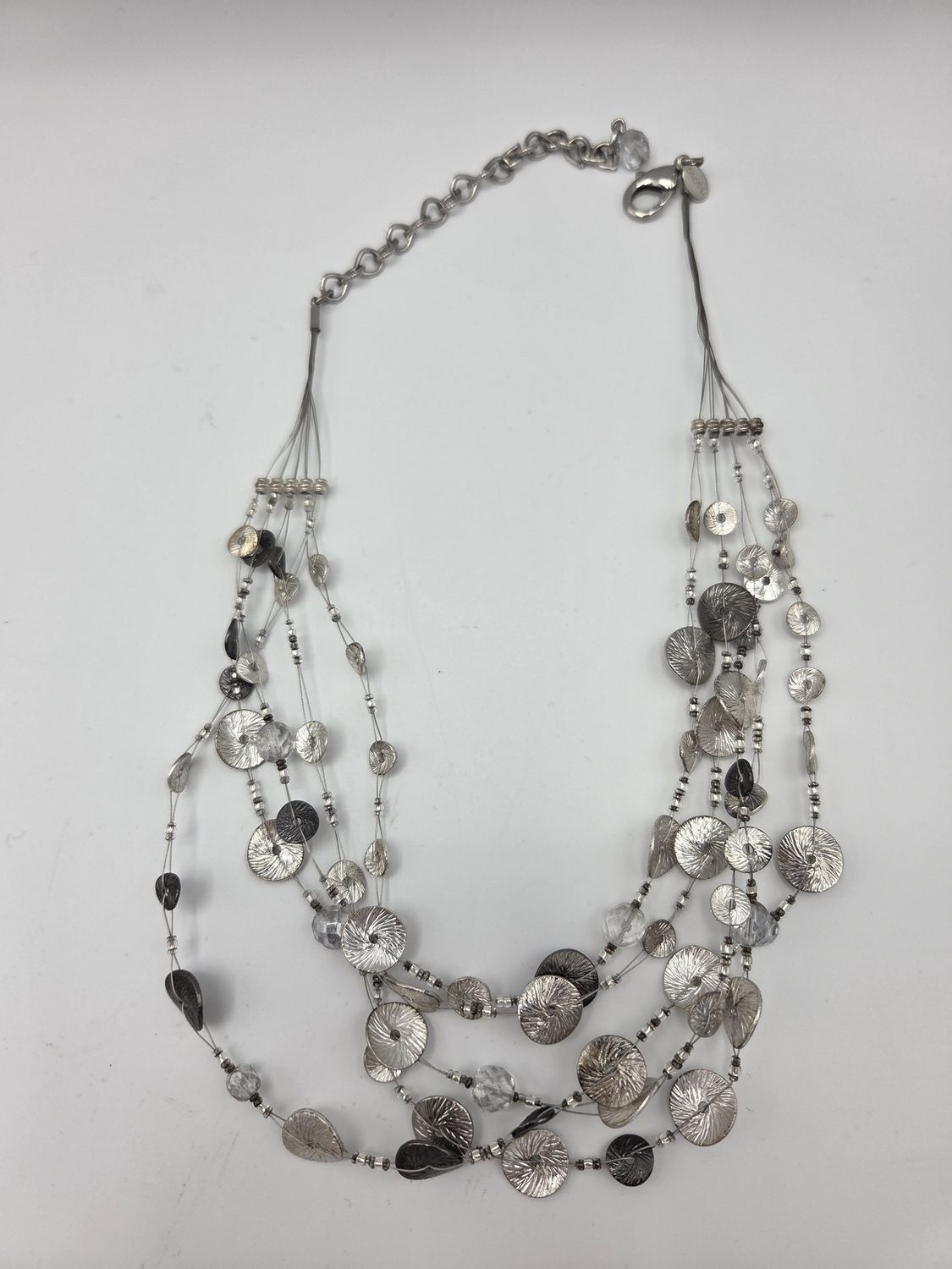 Chico’s Silver-Tone Disc Necklace