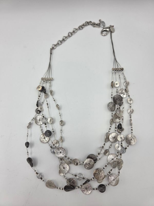 Chico’s Silver-Tone Disc Necklace