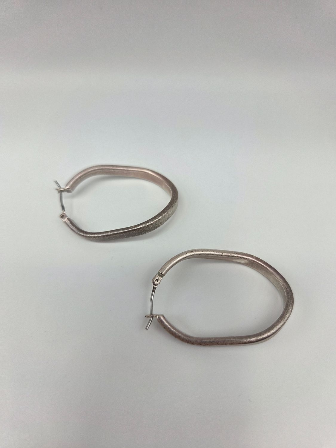 Modern Organic Oval Hoop Earrings