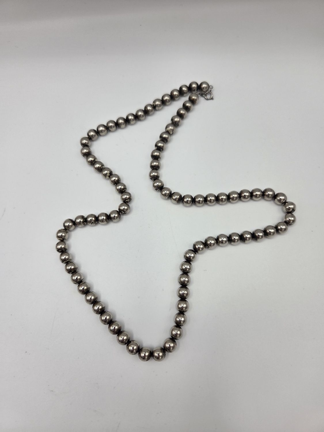 Silver-Tone Metallic Bead Necklace