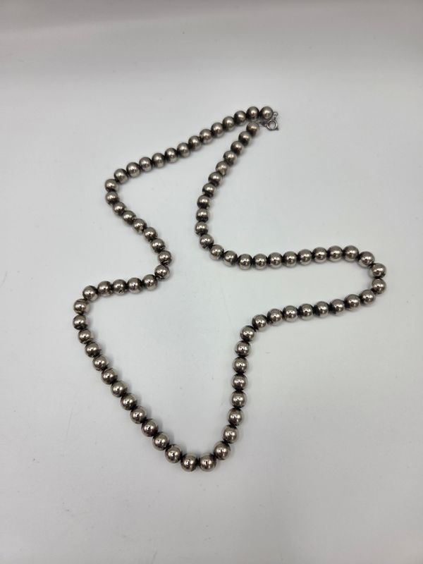 Silver-Tone Metallic Bead Necklace