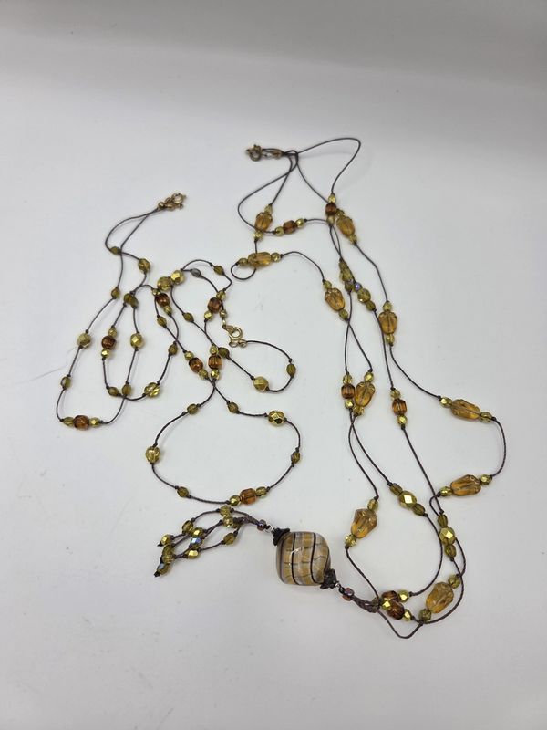 3 Piece Boho Glass Bead Necklace