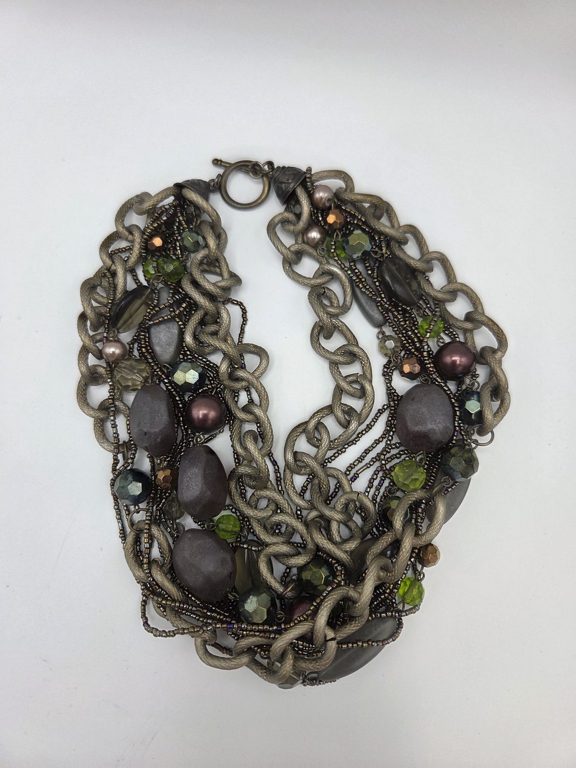 Boho Mixed-Media Statement Necklace