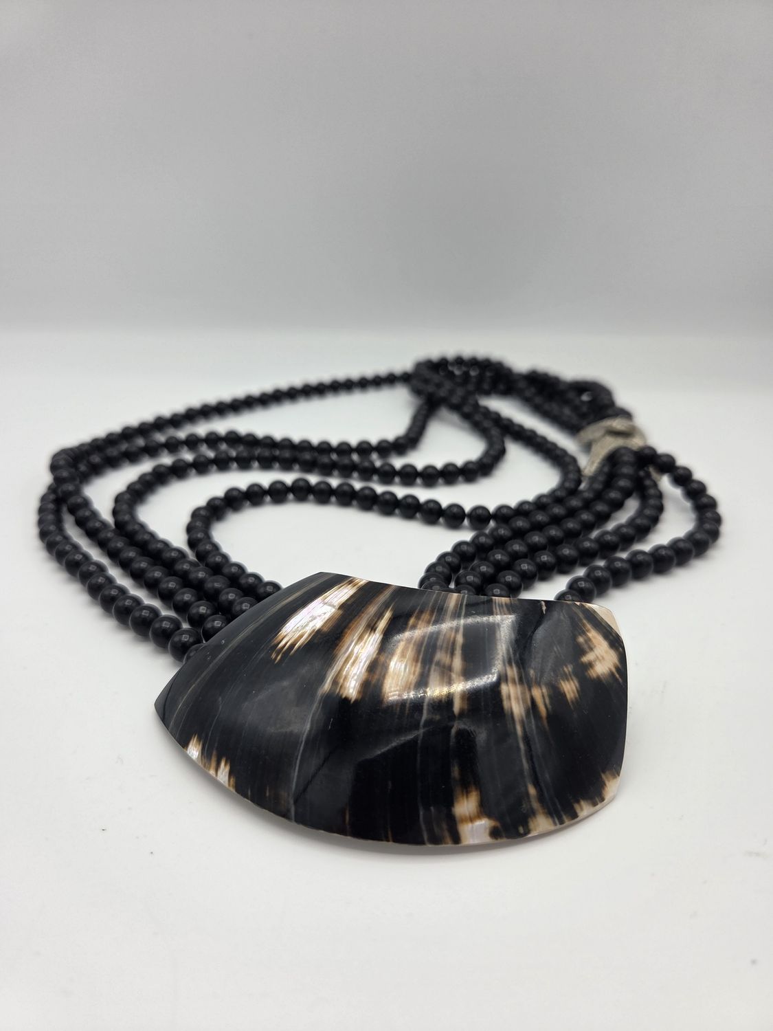 Shell Black Multi-Strand Necklace