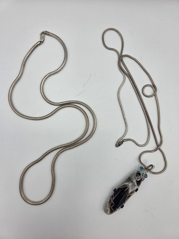 Agate Druzy Quartz Stone Necklace