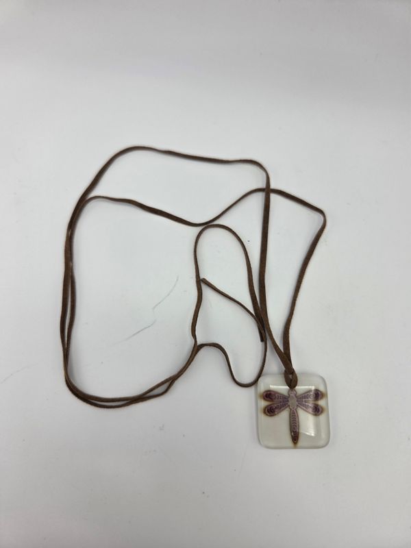 Dragonfly Glass Tile Necklace