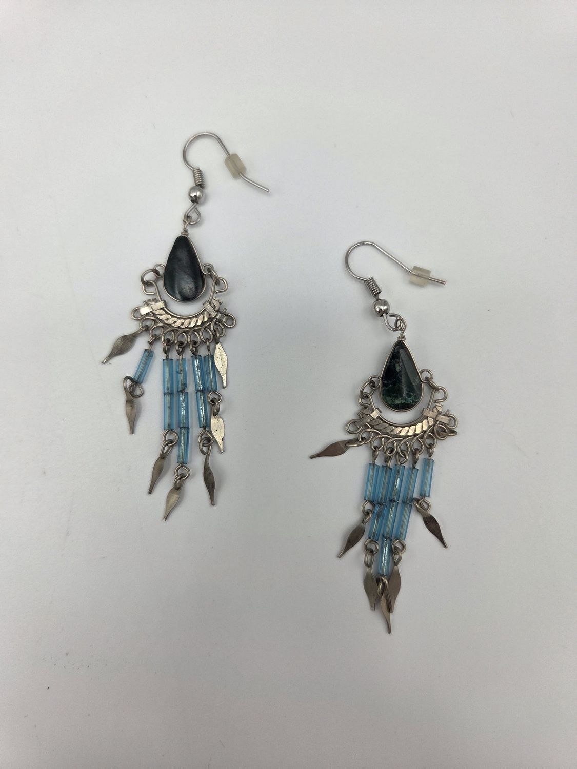 Green Teardrop Chandelier Earrings