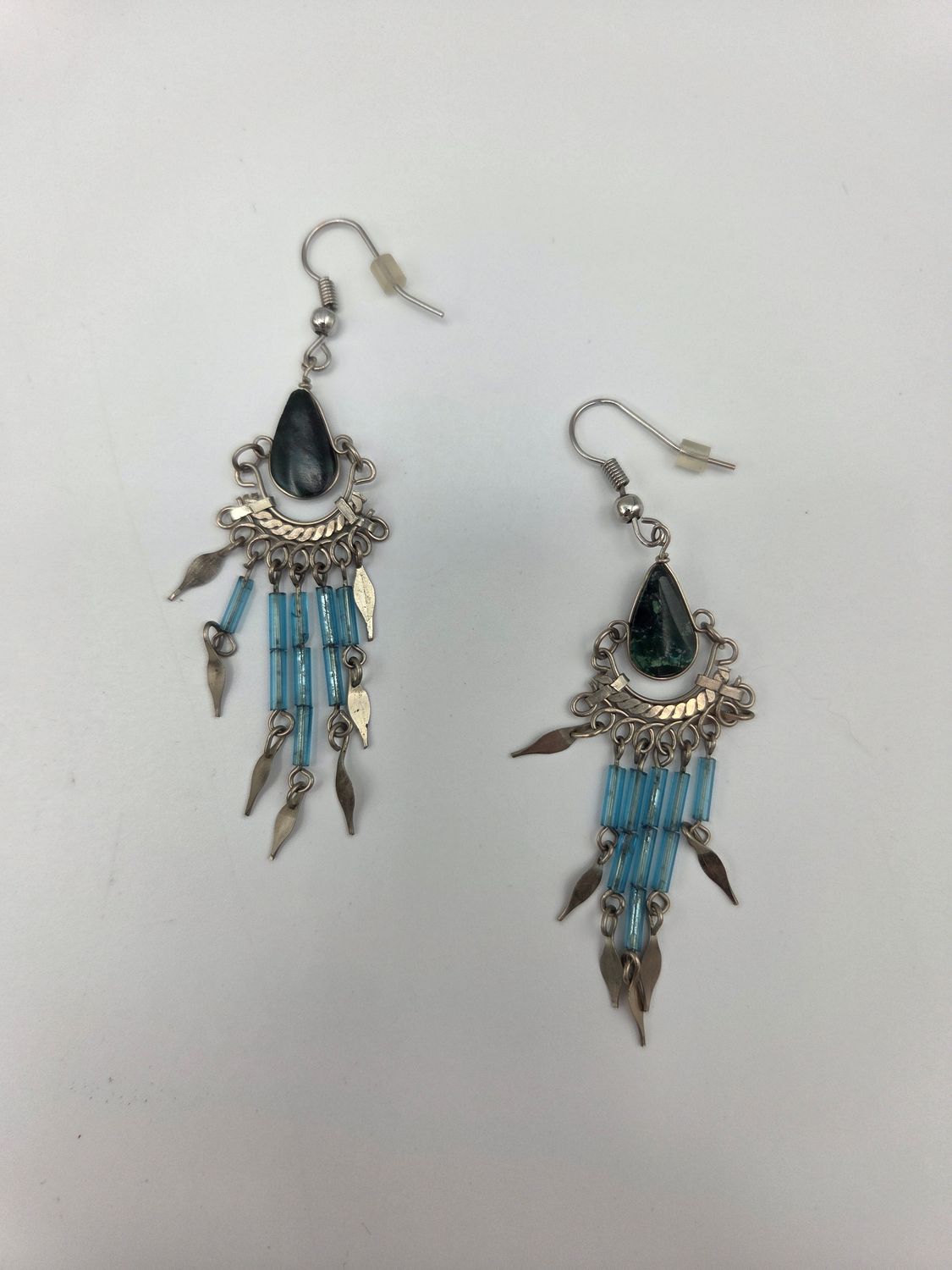 Green Teardrop Chandelier Earrings