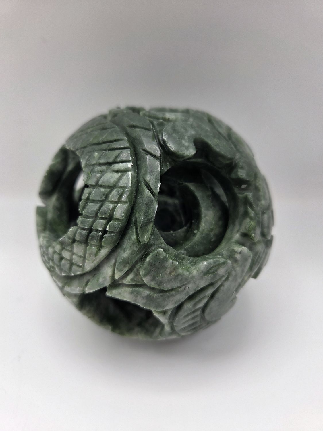 Carved Green Chinese Puzzle Ball