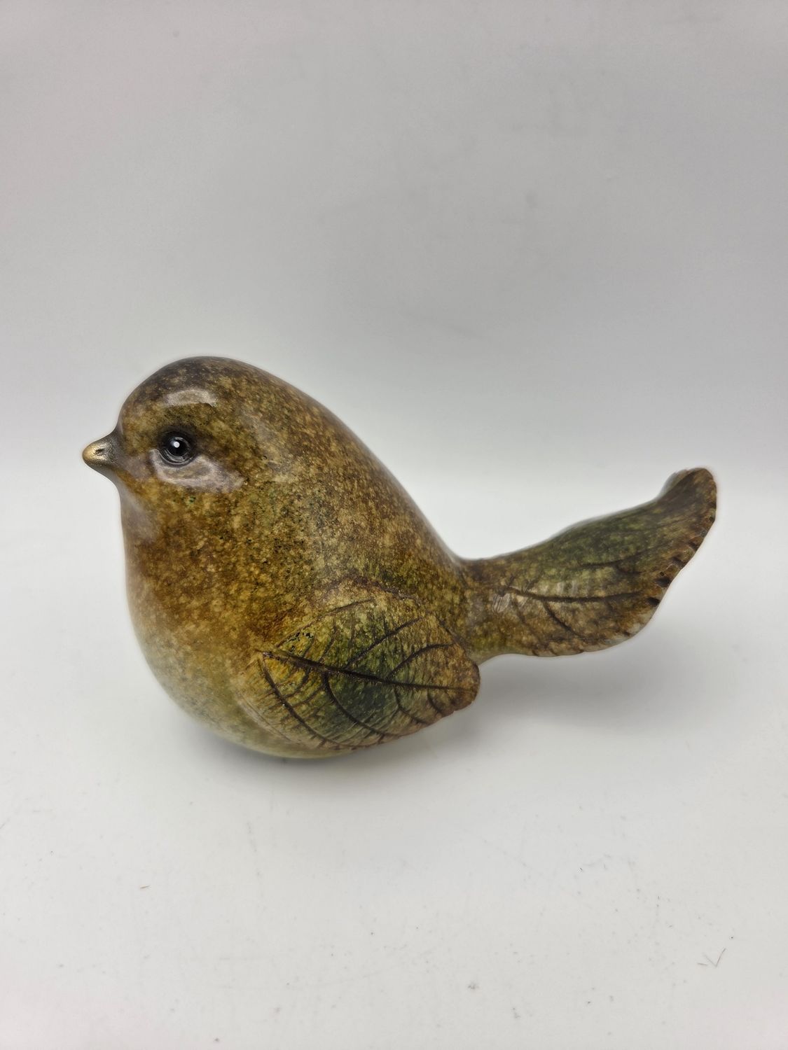 Leaf Feathers Bird Figurine