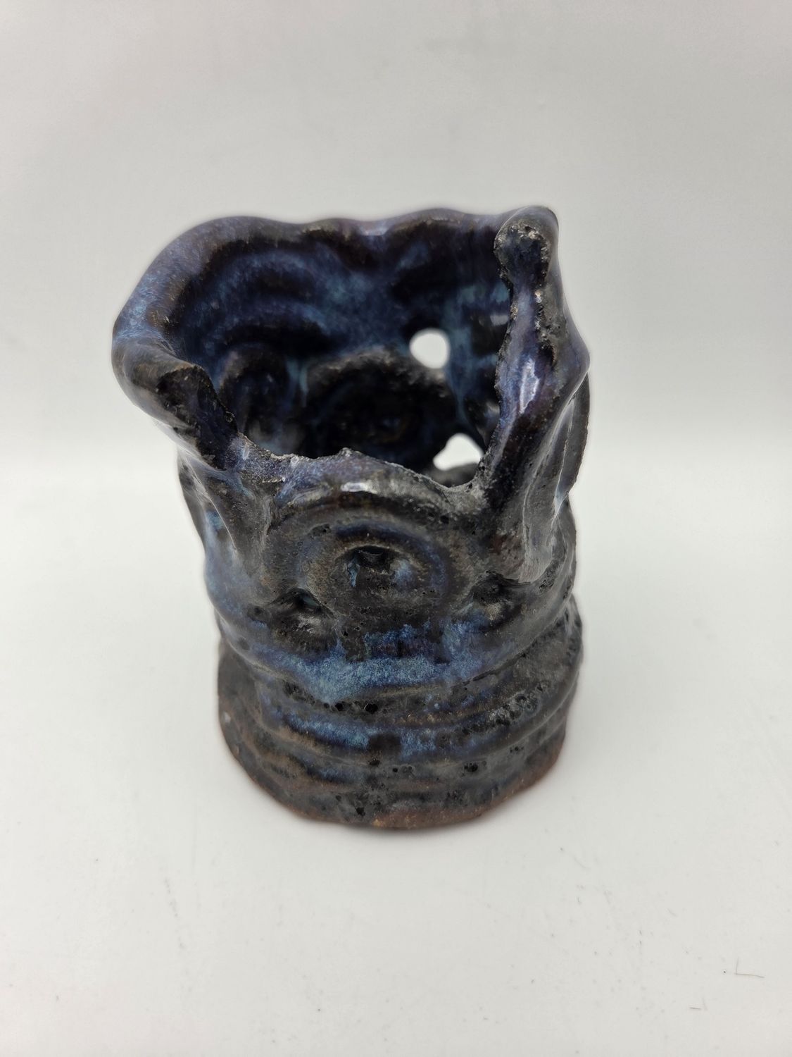 Blue &amp; Black Mini Vessel
