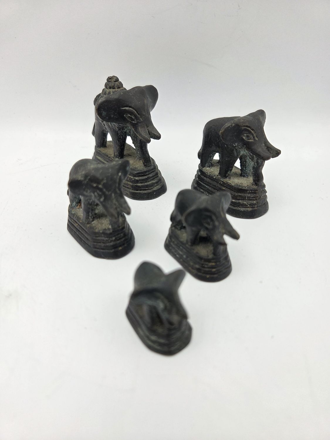 Set of 5 Mini Elephant Figurines