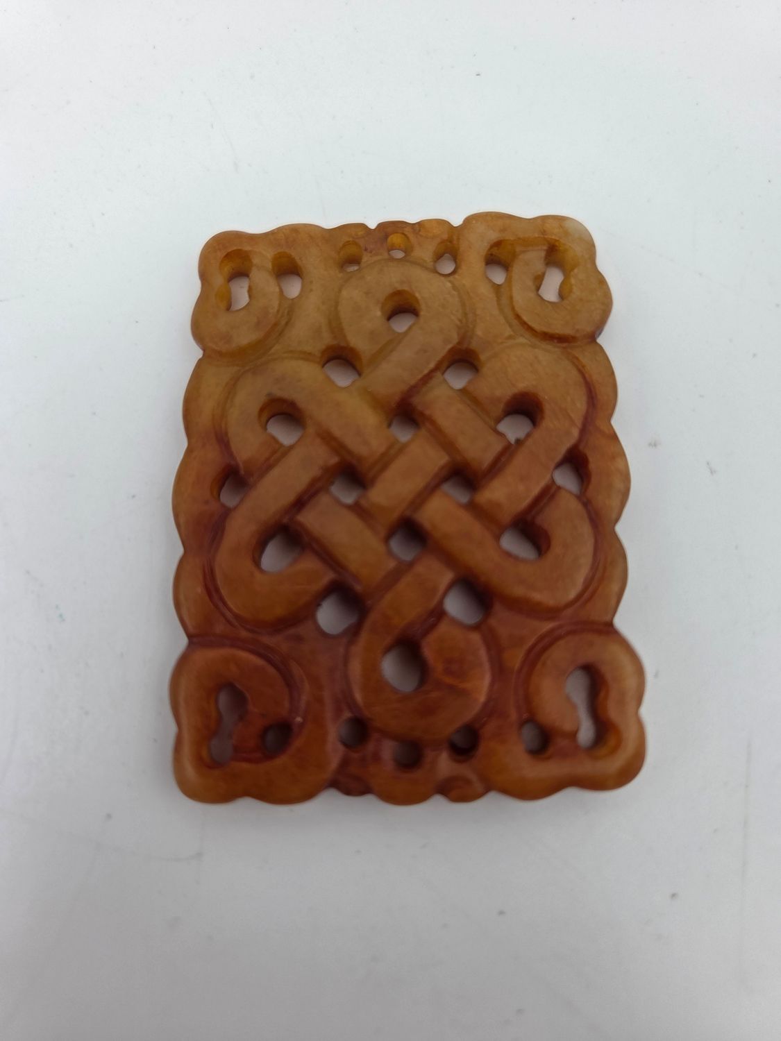 Carved Serp. Jade Openwork Plaque